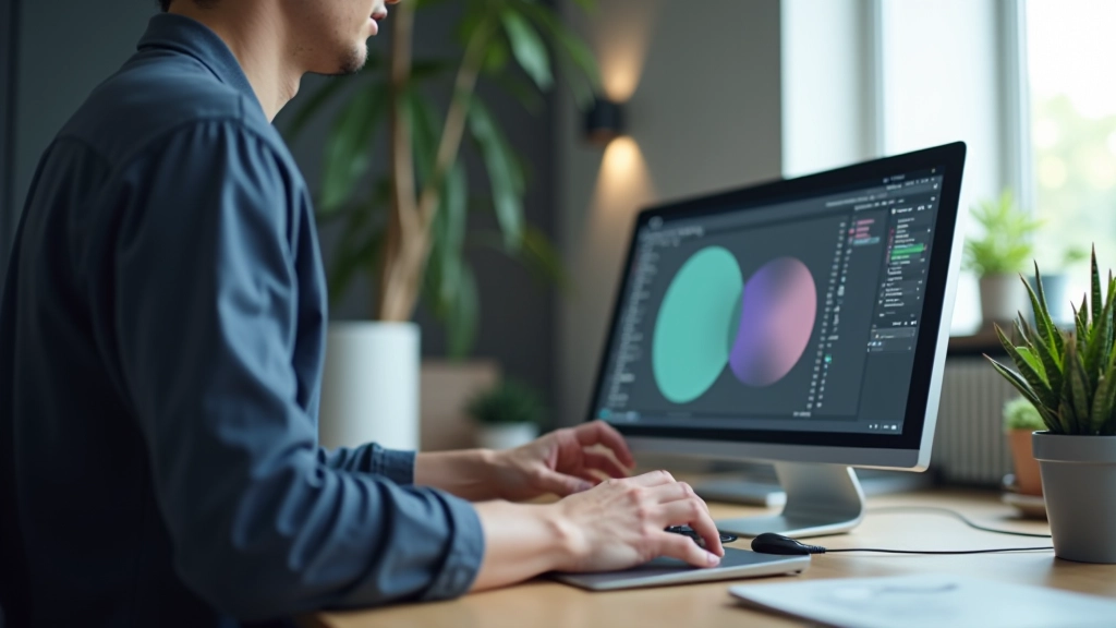 Designer actively working with Figma design system