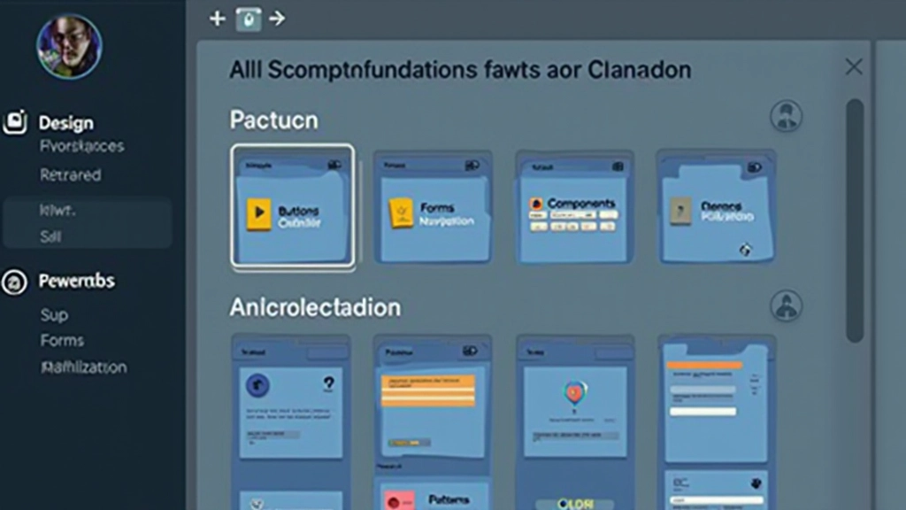 Figma file browser showing organized folder structure with Foundations, Components, and Patterns categories clearly labeled and expanded