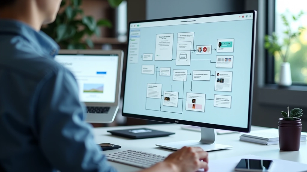Figma prototype file showing interactive components with connection lines demonstrating flow between screens