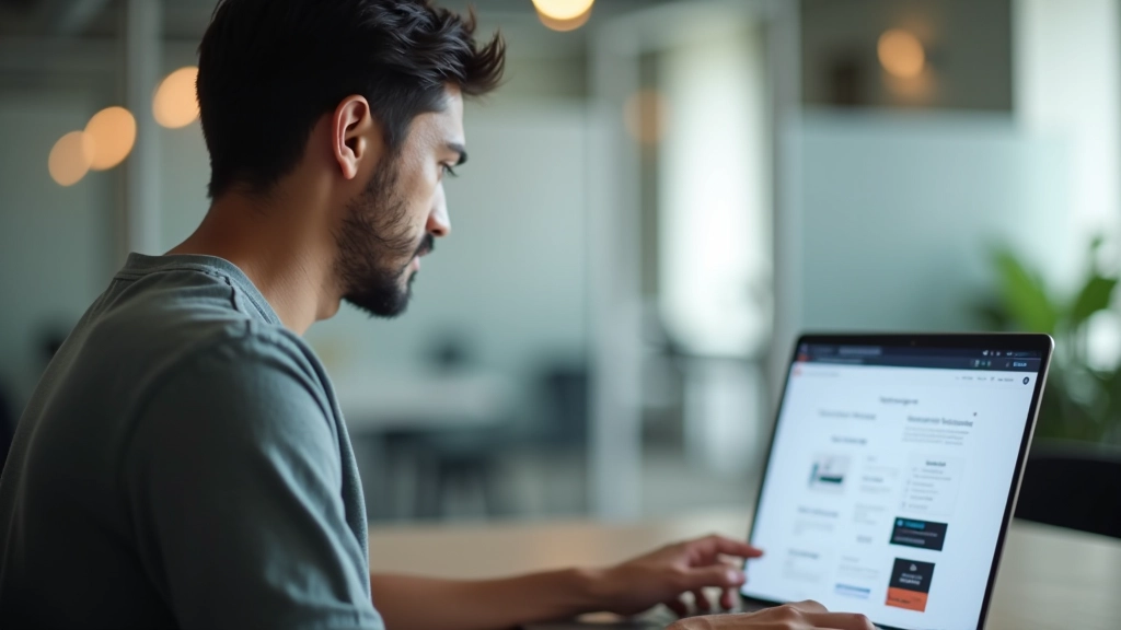 User testing session showing person interacting with Figma prototype on laptop screen, observing their reaction to interface