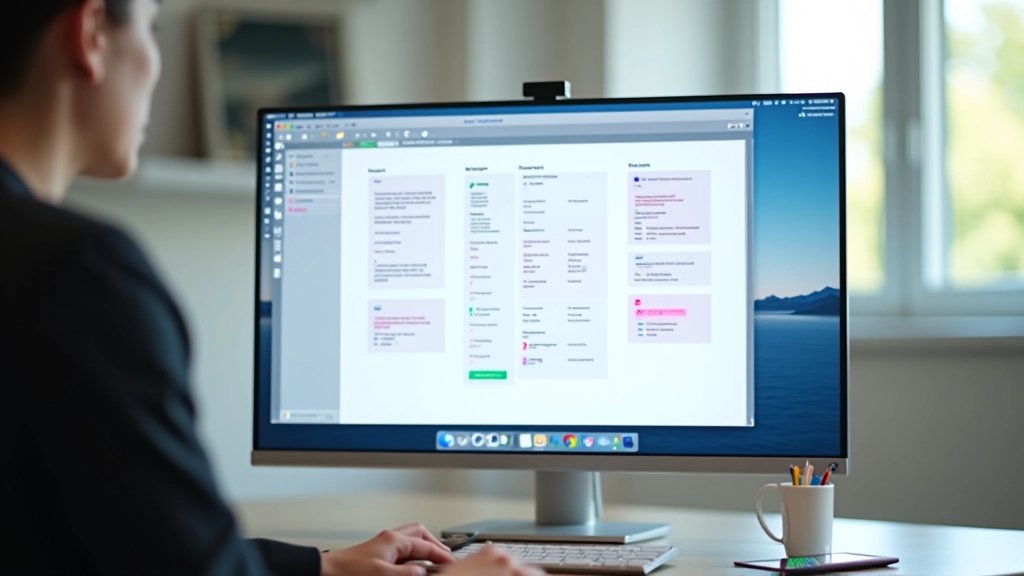 Designer presenting design system documentation with color tokens, spacing scales, and component guidelines visible on screen